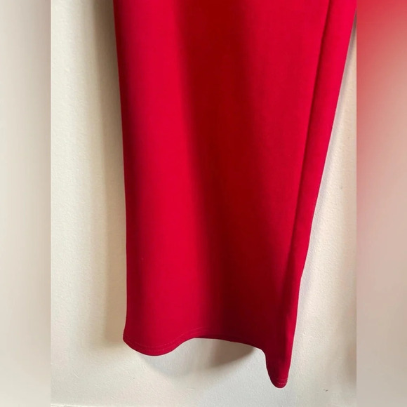 Pretty Little Thing Red One Shoulder Long Sleeve Jumpsuit - Size  14 - Picture 10 of 14